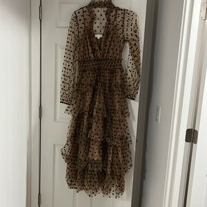 Brown/black polka dotted dress